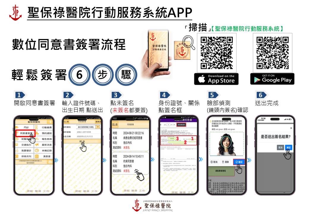 聖保祿醫院行動服務APP最新功能”數位同意書簽署”上線